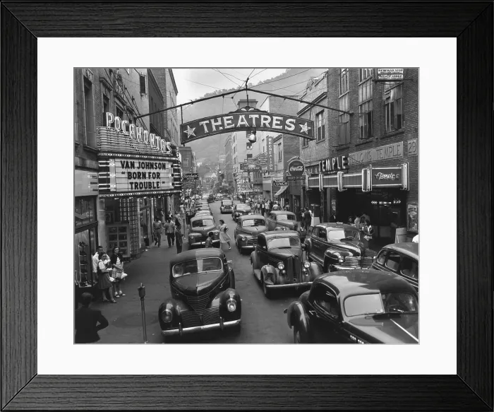 Framed Print : Saturday afternoon street scene in Welch, the county seat of McDowell County, West Virginia. August 8, 1946 Framed Print : Saturday afternoon street scene in Welch, the county seat of McDowell County, West Virginia. August 8, 1946