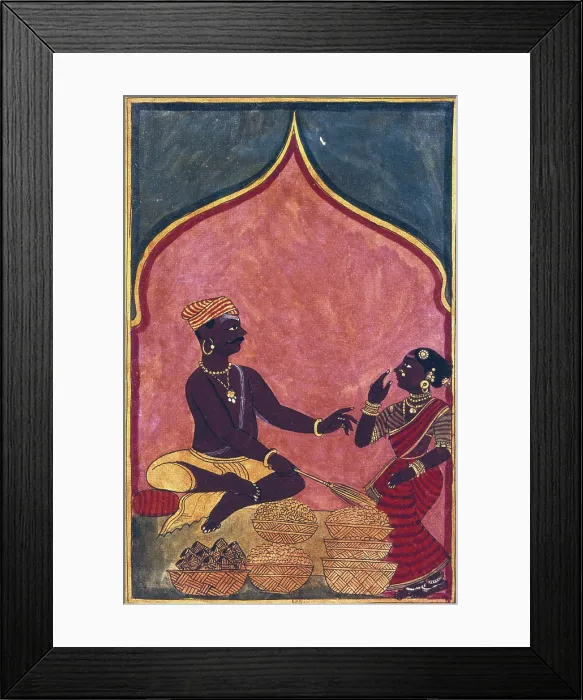 Framed Print : Jewish merchant, 18th c. Hindu art. Miniature Painting. - Iberfoto / Everett Collection (342304)**US SALES ONLY**