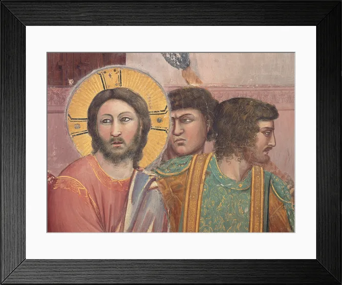 Framed Print : Stories of the Passion Christ before Caiphas, by Giotto, 1304 about, 14th Century, fresco, cm 200 x 185 - Italy, Veneto, Padua, Scrovegni Chapel