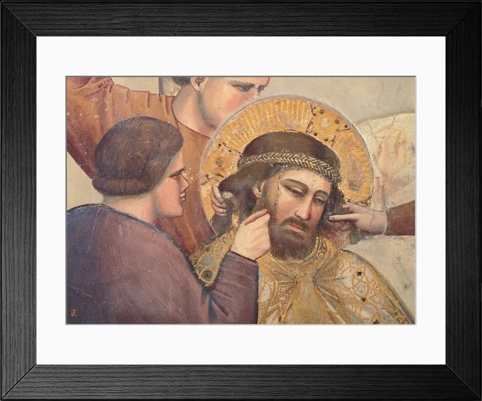 Framed Print : Fresco cycle in the Scrovegni Chapel, by Giotto, 1304 - 1306 about, 14th Century, fresco, - Italy, Veneto, Padua, Scrovegni Chapel. Detail Framed Print : Fresco cycle in the Scrovegni Chapel, by Giotto, 1304 - 1306 about, 14th Century, fresco, - Italy, Veneto, Padua, Scrovegni Chapel. Detail