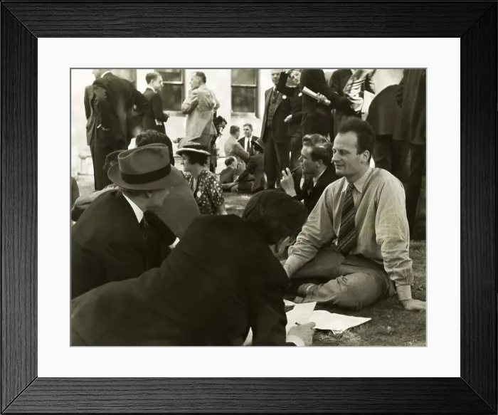 Framed Print : Hans Bethe, being interviewed by journalists in the late 1930s Framed Print : Hans Bethe, being interviewed by journalists in the late 1930s