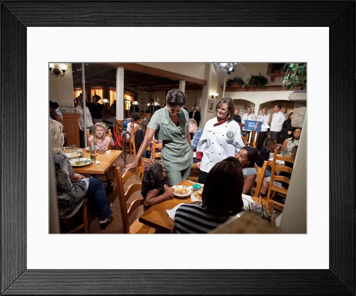 Framed Print : Michelle Obama's advocacy for a healthy America reaps results with Darden Restaurants Framed Print : Michelle Obama's advocacy for a healthy America reaps results with Darden Restaurants