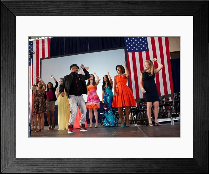 Framed Print : Choreographer Rosero McCoy leads a dance event at Jacksonville Naval Air Station