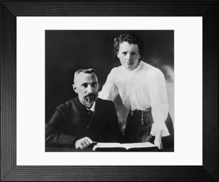 Framed Print : Pierre Curie and Marie Sklodowska Curie (1867-1934), c. 1903. The couple shared the 1903 Nobel Prize in Physics with physicist Henri Becquerel. - (BSLOC_2015_1_68) Framed Print : Pierre Curie and Marie Sklodowska Curie (1867-1934), c. 1903. The couple shared the 1903 Nobel Prize in Physics with physicist Henri Becquerel. - (BSLOC_2015_1_68)