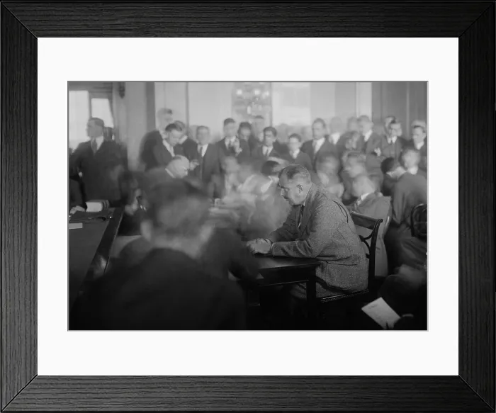 Framed Print : Edward McLean, owner of the Washington Post, before Senate committee investigating the Teapot Dome scandal