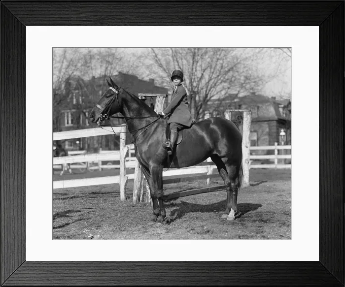 Framed Print : Katharine Meyer, daughter of Eugene Meyer, at the Riding and Hunt Club, April 1926