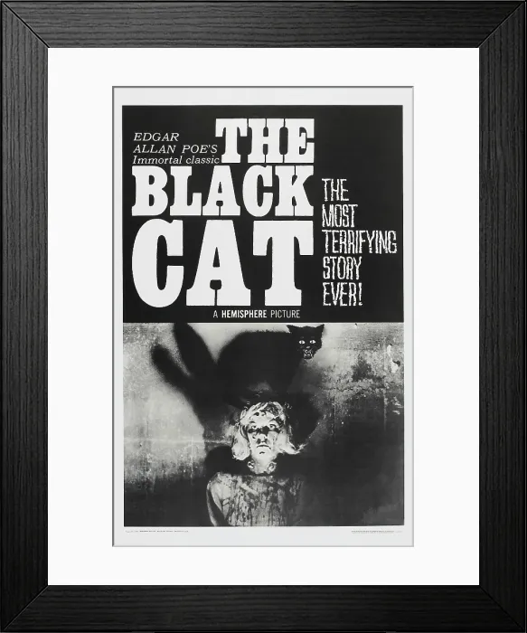 Framed Print : THE BLACK CAT, US poster, 1966 Framed Print : THE BLACK CAT, US poster, 1966