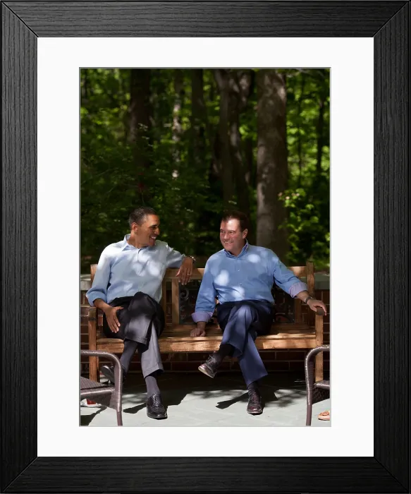 Framed Print : President Barack Obama talks with Prime Minister Dmitry Medvedev of Russia. At the G8 Summit at Camp David, May 19, 2012 (BSLOC_2015_3_196) Framed Print : President Barack Obama talks with Prime Minister Dmitry Medvedev of Russia. At the G8 Summit at Camp David, May 19, 2012 (BSLOC_2015_3_196)
