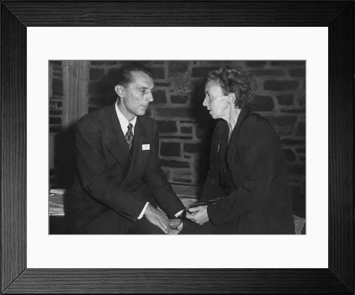 Framed Print : Frederick Joliot and his wife, Irene Curie, were collaborative physicists. They shared the 1935 Nobel Prize in Chemistry for their synthesis of new radioactive elements