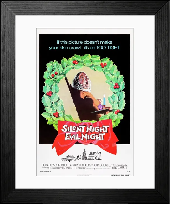 Framed Print : BLACK CHRISTMAS, (aka SILENT NIGHT, EVIL NIGHT), Lynne Griffin on poster art, 1974 Framed Print : BLACK CHRISTMAS, (aka SILENT NIGHT, EVIL NIGHT), Lynne Griffin on poster art, 1974