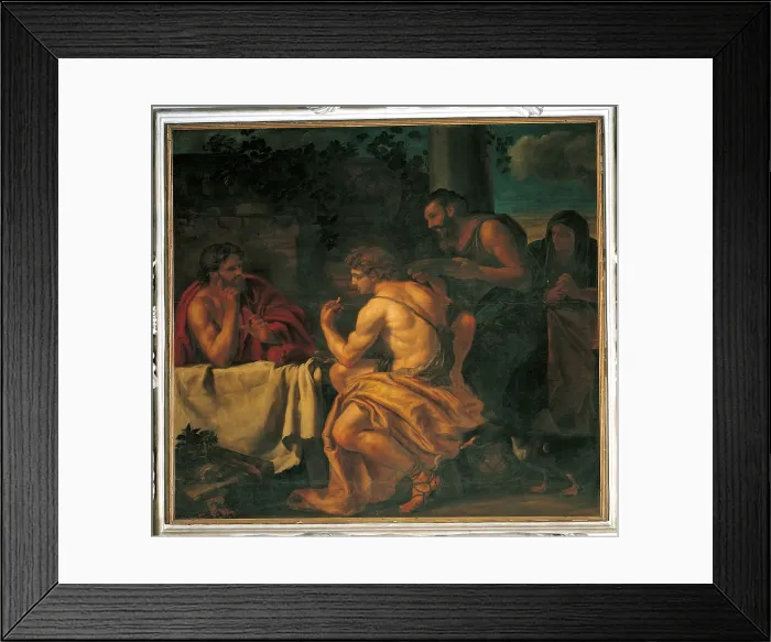 Framed Print : Jupiter and Mercury at Philemon and Baucis, by Johann Carl Loth known as Carlotto, 1655 post, 17th Century, canvas, - Italy, Veneto, Venice, Palazzo Albrizzi. All