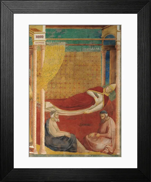 Framed Print : The Dream of Innocent III, by Giotto, 1297 - 1299, 13th Century, fresco, cm 270 x 230 - Italy, Umbria, Perugia, Assisi, Upper Basilica of San Francesco, nave. Detail