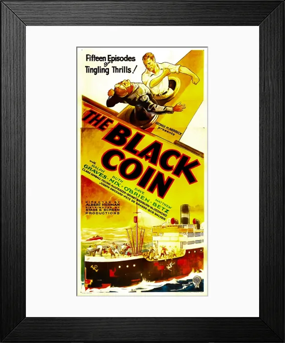 Framed Print : THE BLACK COIN, top right: Ralph Graves, 1936 Framed Print : THE BLACK COIN, top right: Ralph Graves, 1936