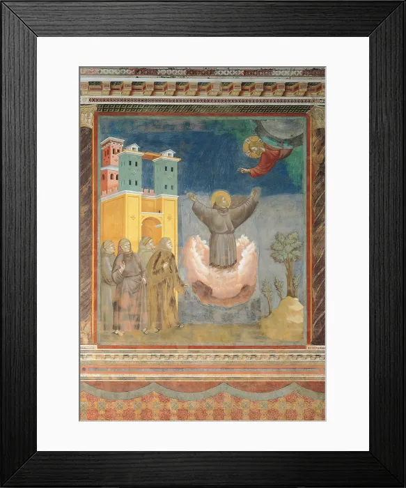 Framed Print : The Ecstasy of St Francis, by Giotto, 1297 - 1300, 13th Century, fresco, cm 270 x 230 - Italy, Umbria, Perugia, Assisi, Upper Basilica of San Francesco, nave. All Framed Print : The Ecstasy of St Francis, by Giotto, 1297 - 1300, 13th Century, fresco, cm 270 x 230 - Italy, Umbria, Perugia, Assisi, Upper Basilica of San Francesco, nave. All