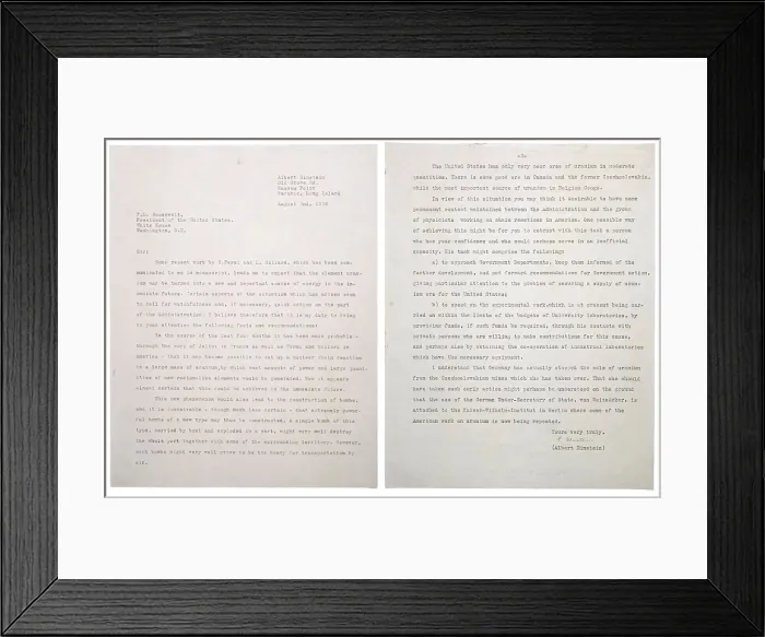 Framed Print : Physicist Albert Einstein's letter to President Franklin Roosevelt, Aug. 2, 1939 Framed Print : Physicist Albert Einstein's letter to President Franklin Roosevelt, Aug. 2, 1939