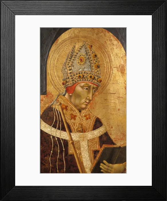 Framed Print : ST. AMBROSE, by Giovanni di Paolo, 1465-70, Italian Renaissance painting, tempera on wood