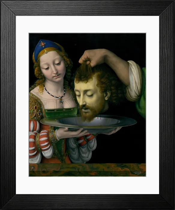 Framed Print : SALOME WITH HEAD OF JOHN THE BAPTIST, by Andrea Solario, 1490-1524, Italian Renaissance oil painting