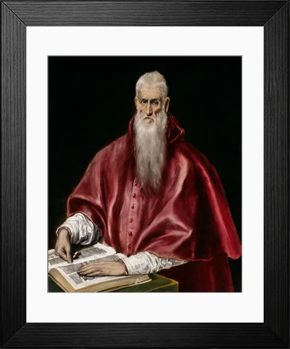 Framed Print : ST. JEROME AS SCHOLAR, by El Greco, 1610, Spanish Renaissance painting, oil on canvas