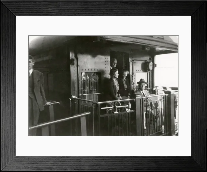 Framed Print : FDR and party aboard the rear platform of the President's special train. April 1943 Framed Print : FDR and party aboard the rear platform of the President's special train. April 1943