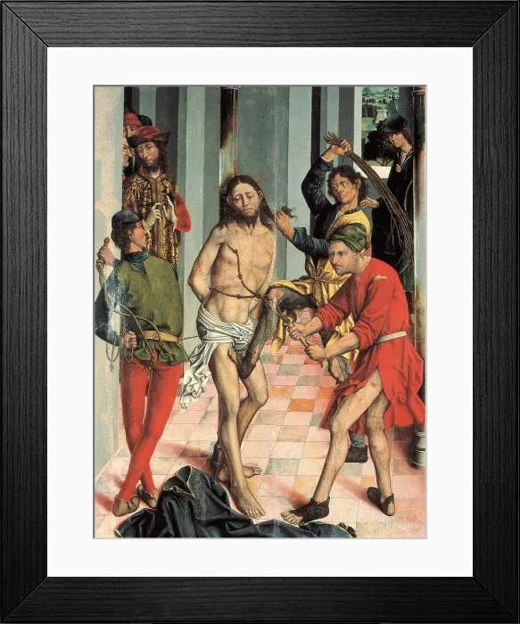 Framed Print : GALLEGO, Fernando (1440-1507). The Flagellation of Christ. 15th c. Renaissance art. Oil on wood. SPAIN. Salamanca. Cathedral Diocesan Museum Framed Print : GALLEGO, Fernando (1440-1507). The Flagellation of Christ. 15th c. Renaissance art. Oil on wood. SPAIN. Salamanca. Cathedral Diocesan Museum