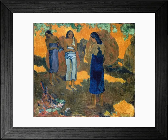 Framed Print : GAUGUIN, Paul (1848-1903). Three Tahitian Women Against a Yellow Background. 1899. Post-Impressionism. Oil on canvas. RUSSIA. Saint Petersburg. State Hermitage Museum