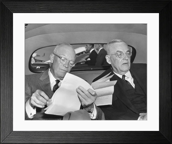 Framed Print : President Dwight Eisenhower and Secretary of State John Foster Dulles, Oct. 25, 1954