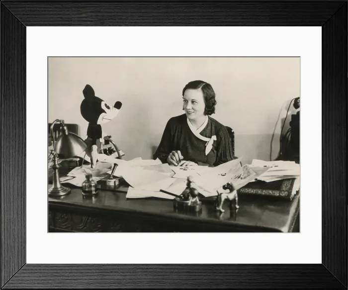 Framed Print : Carolyn Shafer, secretary to Mickey Mouse. She also edited and distributed the Mickey Mouse Melodeon, an internal newsletter for the Disney Studios. Ca. 1930-34 Framed Print : Carolyn Shafer, secretary to Mickey Mouse. She also edited and distributed the Mickey Mouse Melodeon, an internal newsletter for the Disney Studios. Ca. 1930-34