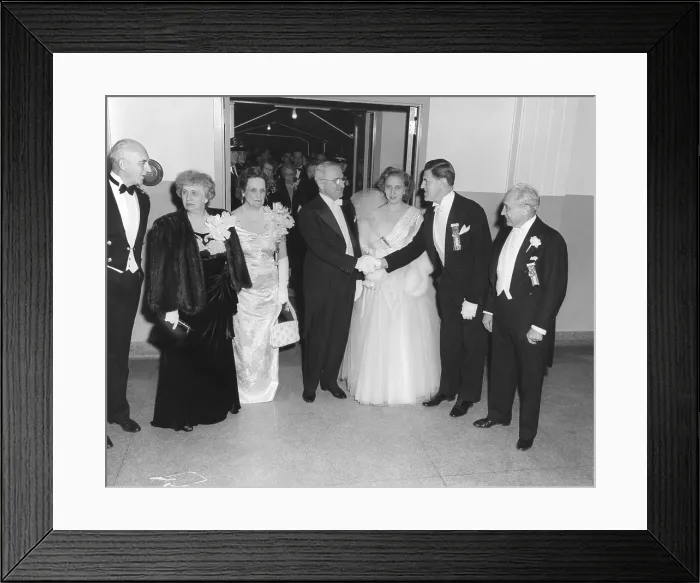 Framed Print : Truman family at the Inaugural Ball at the National Guard Armory. Jan. 20, 1949