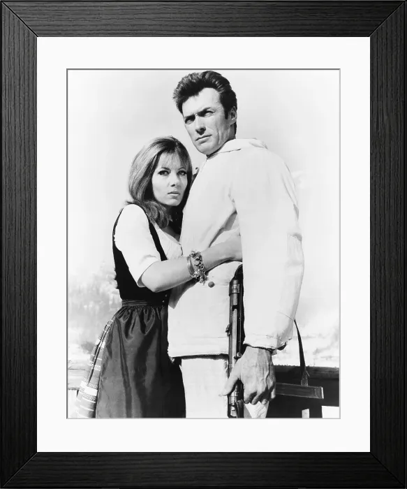 Framed Print : WHERE EAGLES DARE, from left: Ingrid Pitt, Clint Eastwood, 1968