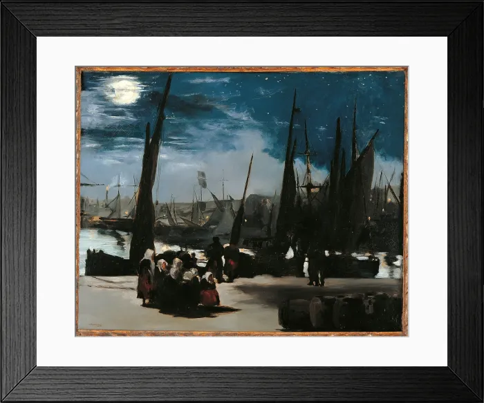 Framed Print : Moonlight over the Port of Boulogne, by Edouard Manet, 1869, 19th Century, oil on canvas, cm 82 x 101 - France, Ile de France, Paris, Muse dOrsay, RF1993. All Framed Print : Moonlight over the Port of Boulogne, by Edouard Manet, 1869, 19th Century, oil on canvas, cm 82 x 101 - France, Ile de France, Paris, Muse dOrsay, RF1993. All