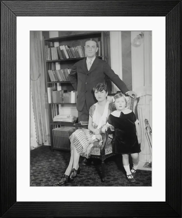 Framed Print : F. Scott Fitzgerald and Zelda Sayre Fitzgerald with their daughter Scottie c. 1925. Named after her father, Frances Scott Fitzgerald, she became a journalist (BSLOC_2018_4_32)