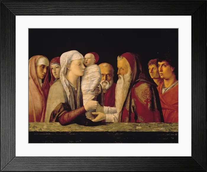Framed Print : Presentation at the Temple, by Giovanni Bellini, 1460 - 1464, 15th Century, panel, cm 80 x 105 - Italy, Veneto, Venice, Querini Stampalia Foundation. All