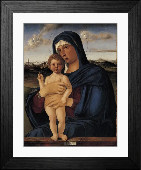 Framed Print : Virgin with Child (Contarini Madonna), by Giovanni Bellini, 1475 - 1480, 15th Century, panel, cm 60 x 78 - Italy, Veneto, Venice, Accademia Art Galleries. All