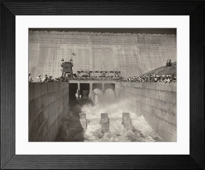 Framed Print : Official opening of the partially completed Friant-Kern Canal, July 9, 1949 Framed Print : Official opening of the partially completed Friant-Kern Canal, July 9, 1949