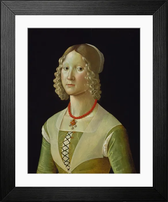 Framed Print : SELVAGGIA SASSETTI, by Davide Ghirlandaio, 1487-88, Italian Renaissance painting, tempera on wood