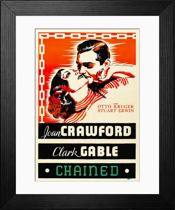 Framed Print : CHAINED, from left: Joan Crawford, Clark Gable, 1934 Framed Print : CHAINED, from left: Joan Crawford, Clark Gable, 1934