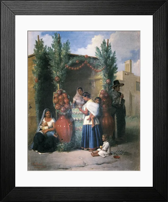 Framed Print : PINGRET, Edouard (1788-1875). mid. mid. 19th c. Oil on paper. Romanticism. Oil. MEXICO. Mexico City. Banco Nacional de Mexico (National Bank of Mexico) Collection