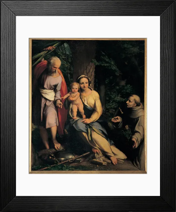 Framed Print : Allegri Antonio known as Correggio, Rest on the Flight into Egypt, 1516 - 1517, 16th Century, oil on canvas, Italy, Tuscany, Florence, Uffizi Gallery Framed Print : Allegri Antonio known as Correggio, Rest on the Flight into Egypt, 1516 - 1517, 16th Century, oil on canvas, Italy, Tuscany, Florence, Uffizi Gallery