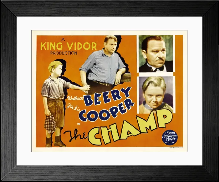 Framed Print : THE CHAMP, left from left: Jackie Cooper, Wallace Beery, right from top: Wallace Beery, Jackie Cooper, 1931