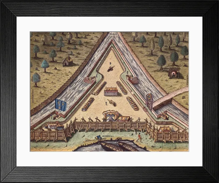 Framed Print : BRY, Theodor de (1528-1598); LE MOYNE DE MORGUES, Jacques (1533-1588). Brevis narratio eorum quae in Florida Americae Provincia Gallis acciderunt, secunda in allam Navigatione