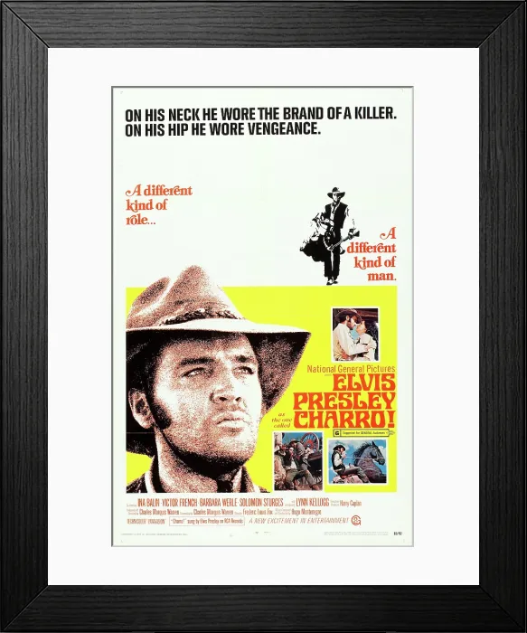 Framed Print : CHARRO!, bottom left: Elvis Presley on poster art, 1969