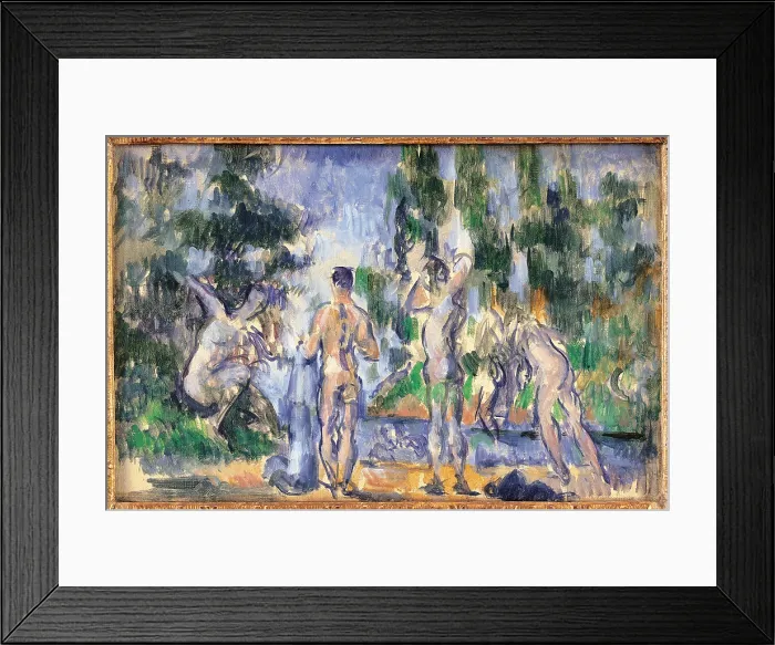 Framed Print : Bathers, by Paul Czanne, 1890 - 1900 about, 19th Century, oil on canvas, cm 22 x 33, 5 - France, Ile de France, Paris, Muse dOrsay. All