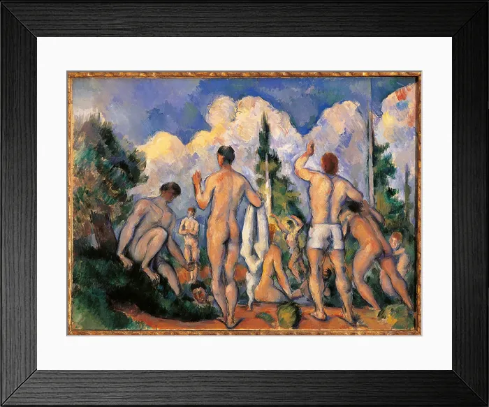Framed Print : Bathers, by Paul Czanne, 1890 - 1892 about, 19th Century, oil on canvas, cm 60 x 82 - France, Ile de France, Paris, Muse dOrsay. All