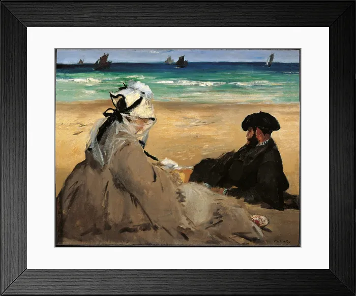 Framed Print : On the Beach, by Edouard Manet, 1873 about, 19th Century, oil on canvas, cm 59, 5 x 73 - France, Ile de France, Paris, Muse dOrsay, RF1953-24. All