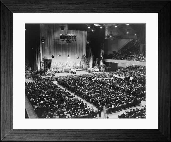 Framed Print : Archbishop John J. Mitty (left on throne) observes the pontifical high mass