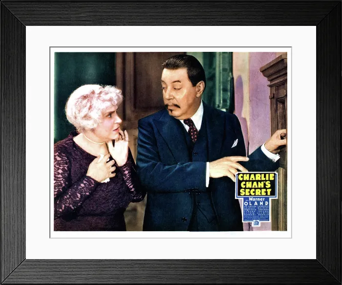 Framed Print : CHARLIE CHAN'S SECRET, from left: Henrietta Crosman, Warner Oland, lobbycard, 1936. 20th Century-Fox Film Corporation, TM & Copyright, courtesy Everett Collection Framed Print : CHARLIE CHAN'S SECRET, from left: Henrietta Crosman, Warner Oland, lobbycard, 1936. 20th Century-Fox Film Corporation, TM & Copyright, courtesy Everett Collection