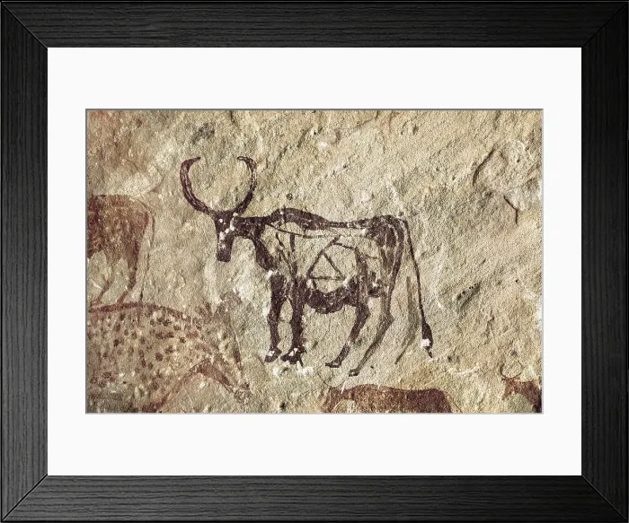 Framed Print : LIBYA. Tadrart Acacus. Cervid figure. Neolithic art. Cave. - Vannini / Iberfoto / Everett Collection (354428)**US SALES ONLY** Framed Print : LIBYA. Tadrart Acacus. Cervid figure. Neolithic art. Cave. - Vannini / Iberfoto / Everett Collection (354428)**US SALES ONLY**