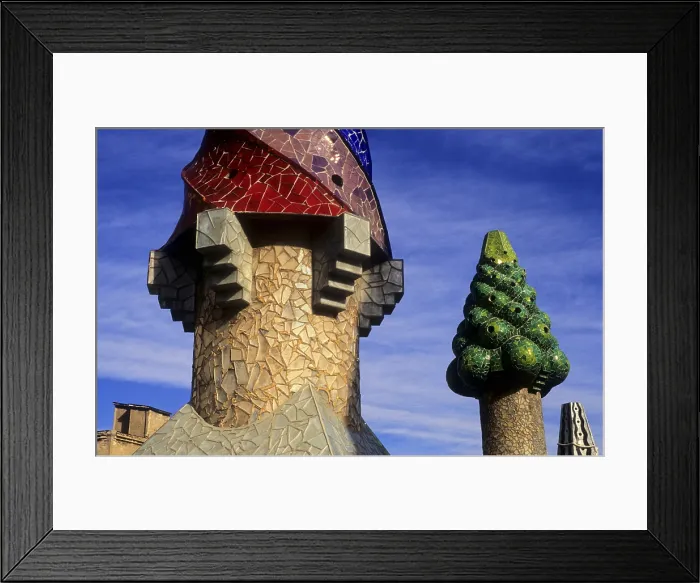 Framed Print : SPAIN. Barcelona. GUell Palace. Detail of the roof chimneys. Modernism. Architecture. - Lucas Vallecillos / Iberfoto / Everett Collection (346966)**US SALES ONLY** Framed Print : SPAIN. Barcelona. GUell Palace. Detail of the roof chimneys. Modernism. Architecture. - Lucas Vallecillos / Iberfoto / Everett Collection (346966)**US SALES ONLY**