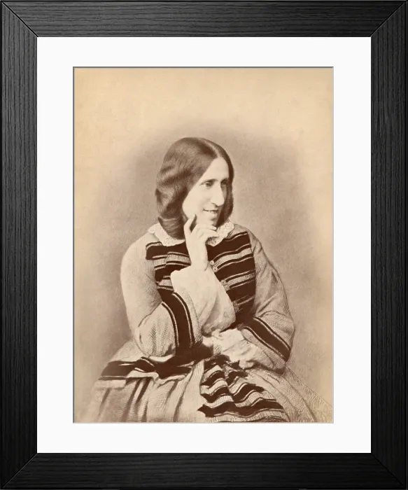 Framed Print : George Eliot, Victorian author of the classics SILAS MARNER (1861), and MIDDLEMARCH (1872). Carte de visite from an original daguerreotype, c.1850-59 (BSLOC_2018_4_39) Framed Print : George Eliot, Victorian author of the classics SILAS MARNER (1861), and MIDDLEMARCH (1872). Carte de visite from an original daguerreotype, c.1850-59 (BSLOC_2018_4_39)
