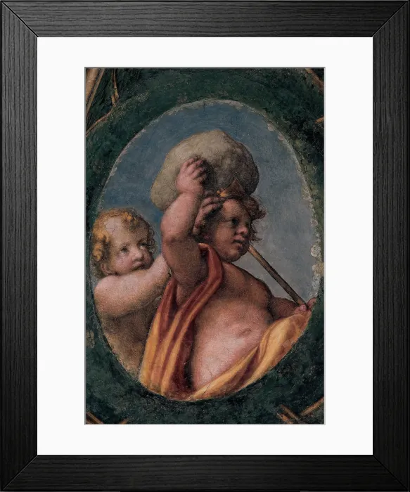 Framed Print : Allegri Antonio known as Correggio, Frescoes in the Camera della Badessa at the Convent of St Paolo in Parma, 1519, 16th Century, fresco, Italy, Emilia Romagna, Parma